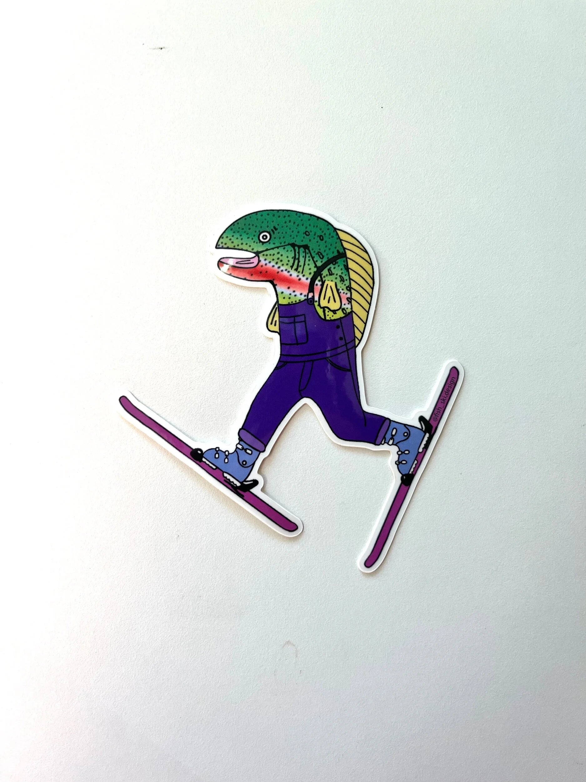 Purple Daffy Dave Fish-Ski Sticker