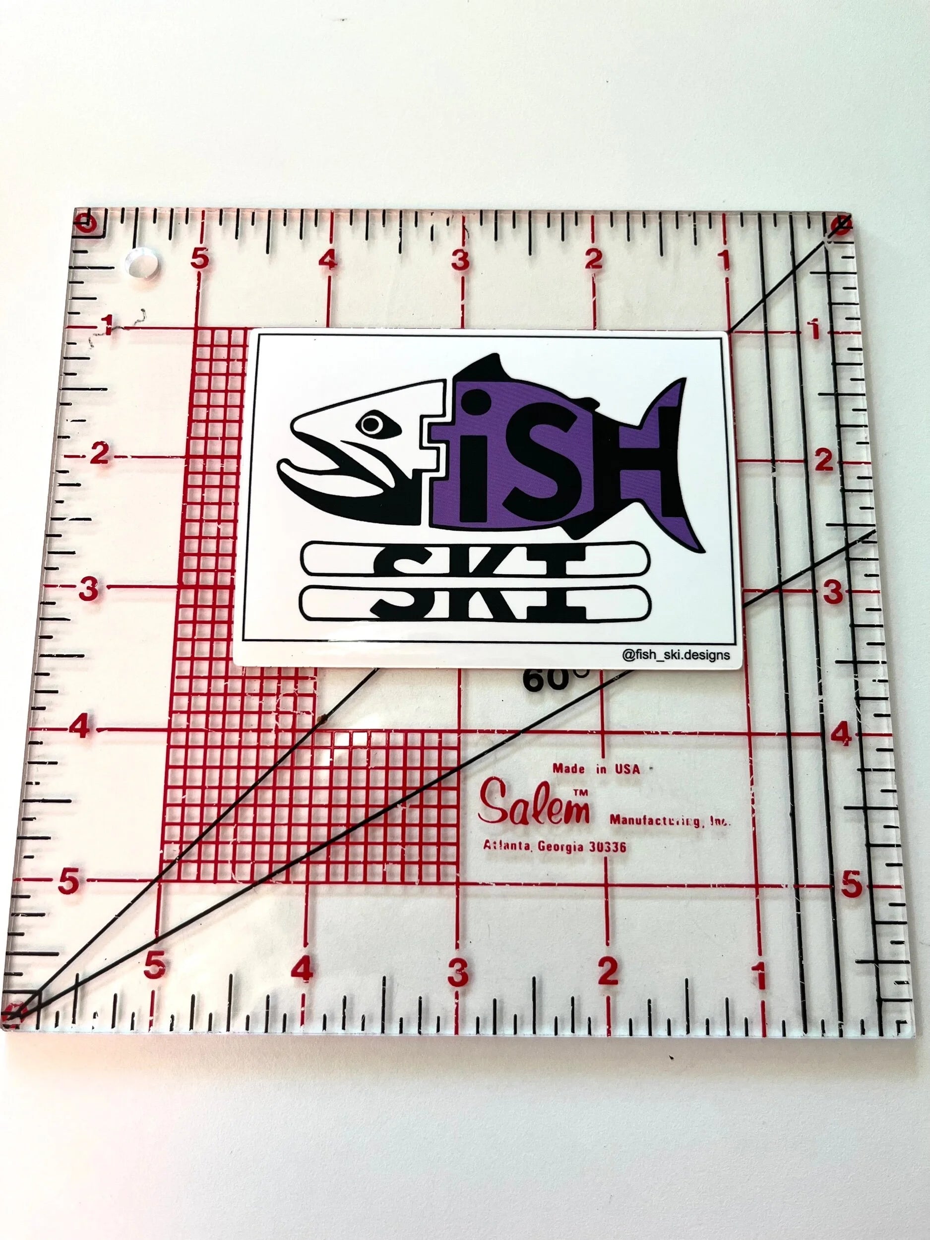 Purple Fish-Ski Sticker