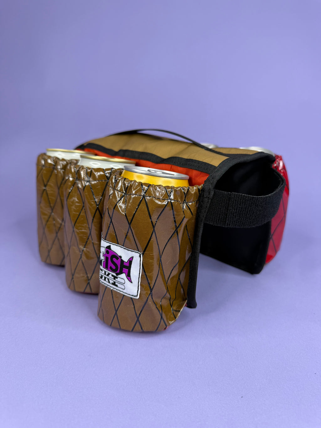 Brown/Red 6-Pack Beverage Carrier