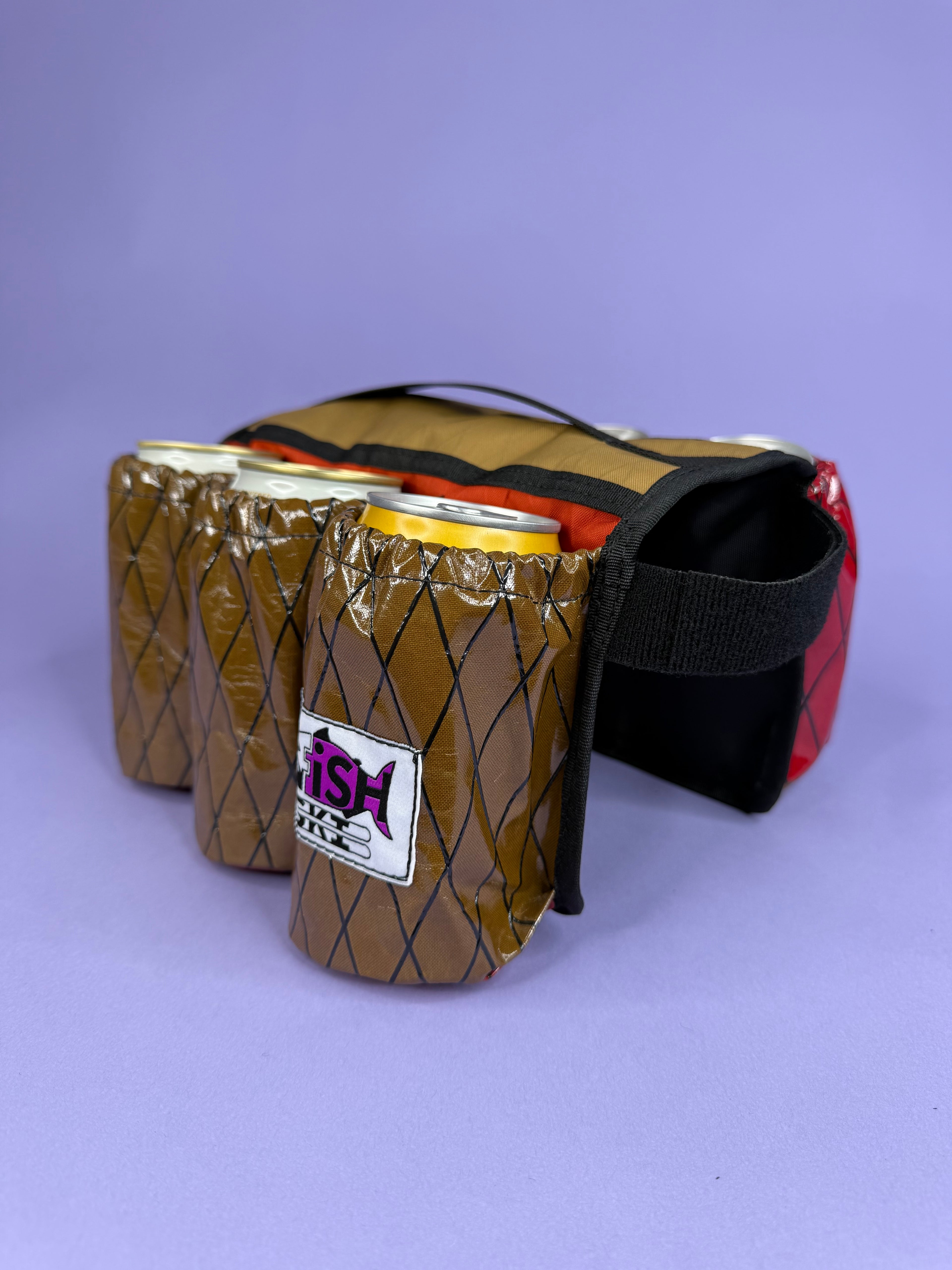 Brown/Red 6-Pack Beverage Carrier