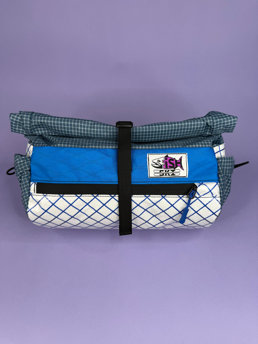 Blue/White Patchwork Fanny pack/ Handlebar bag