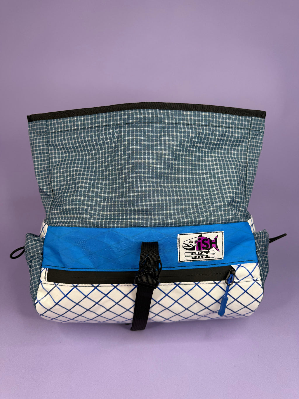 Blue/White Patchwork Fanny pack/ Handlebar bag
