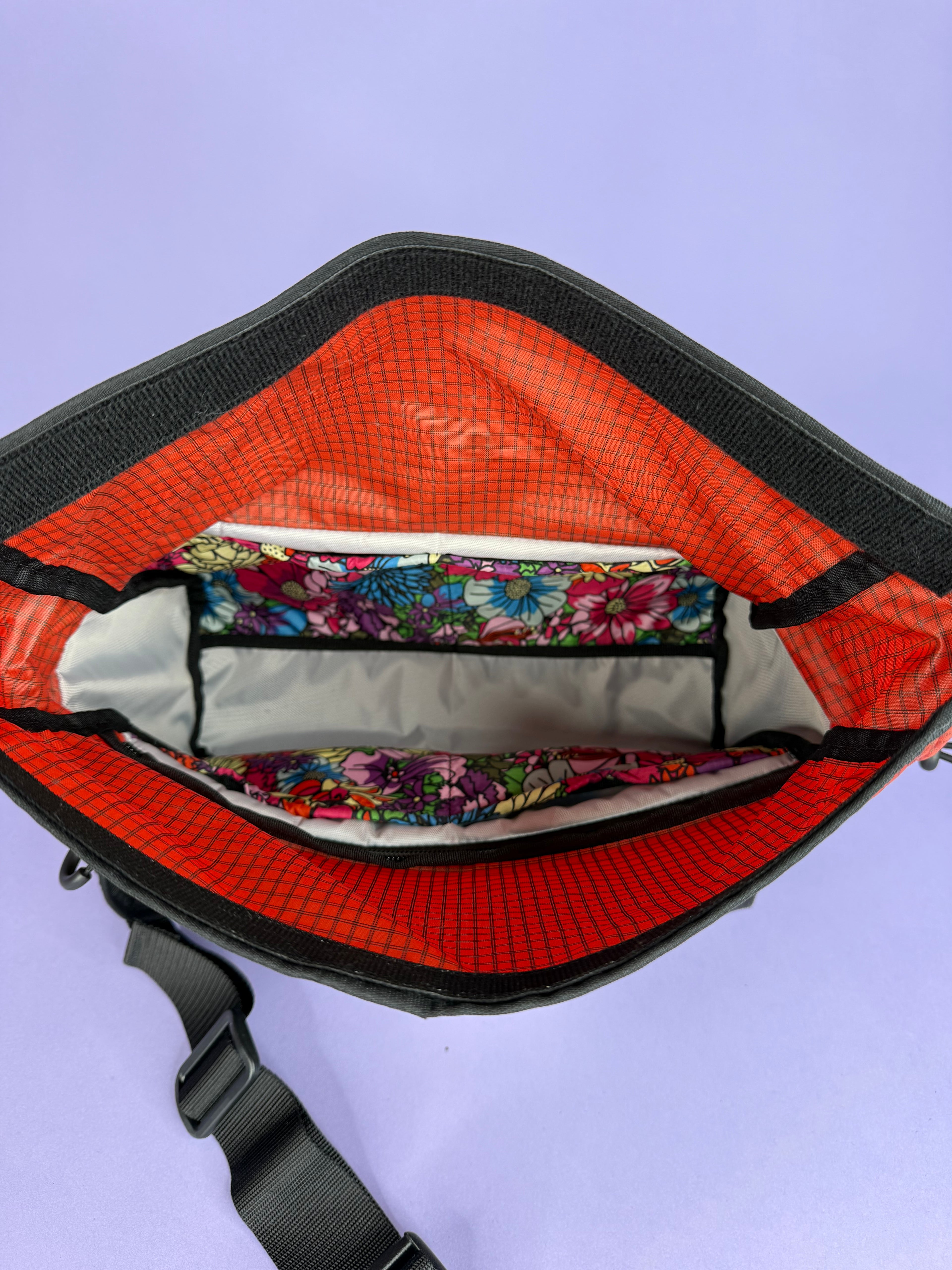 Brown/Red Patchwork Fanny pack/ Handlebar bag