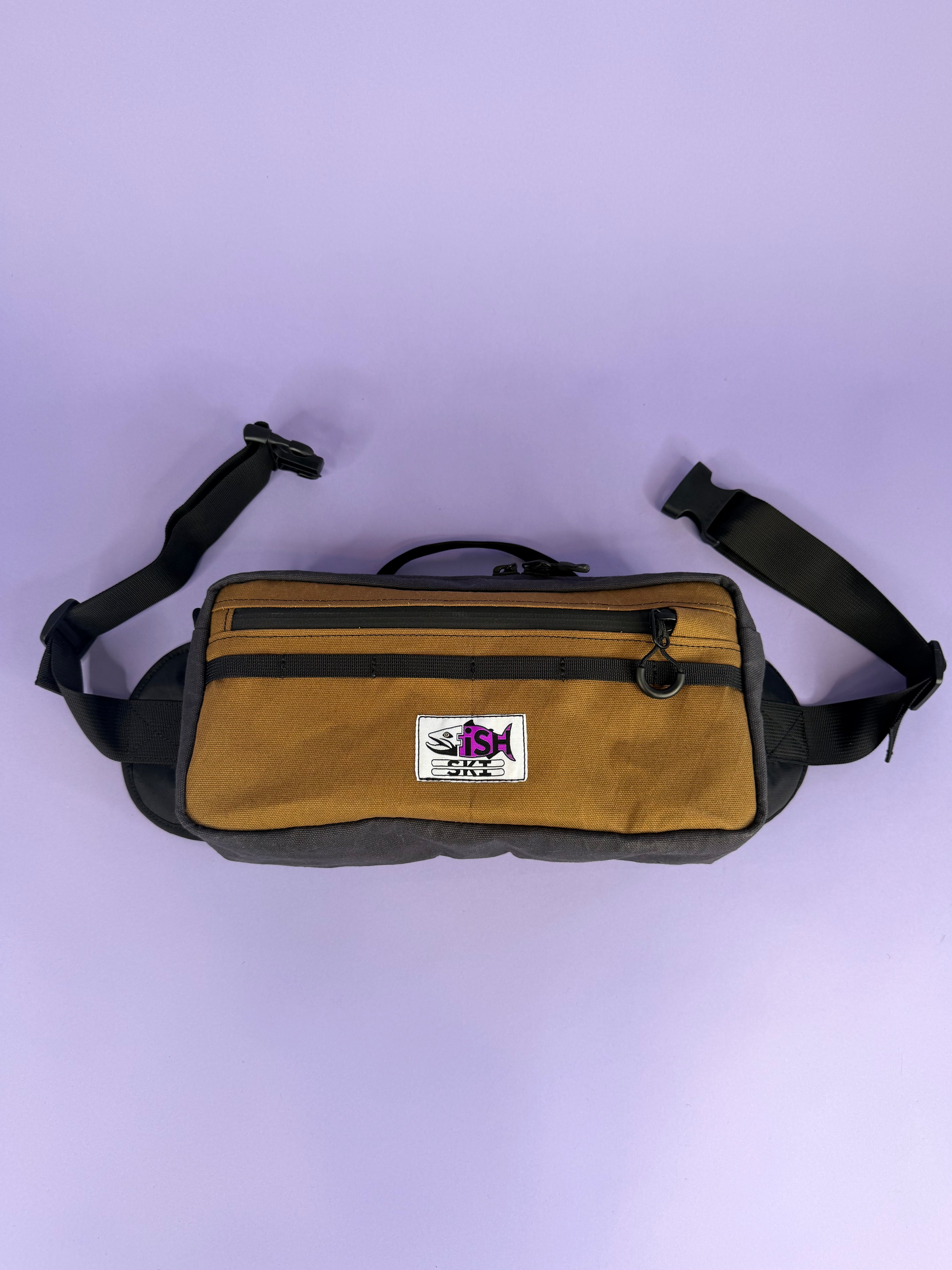 Grey/Blue Canvas Backpack Pannier