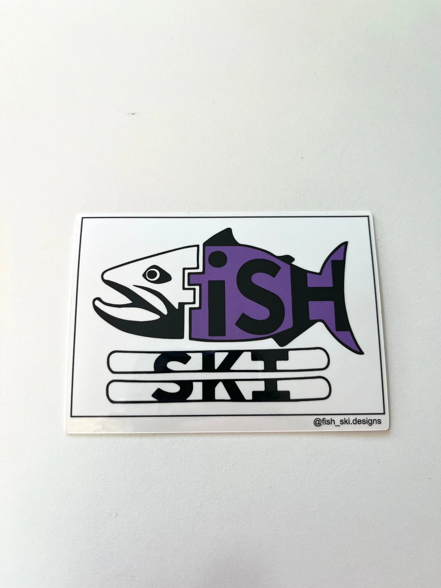 Purple Fish-Ski Sticker
