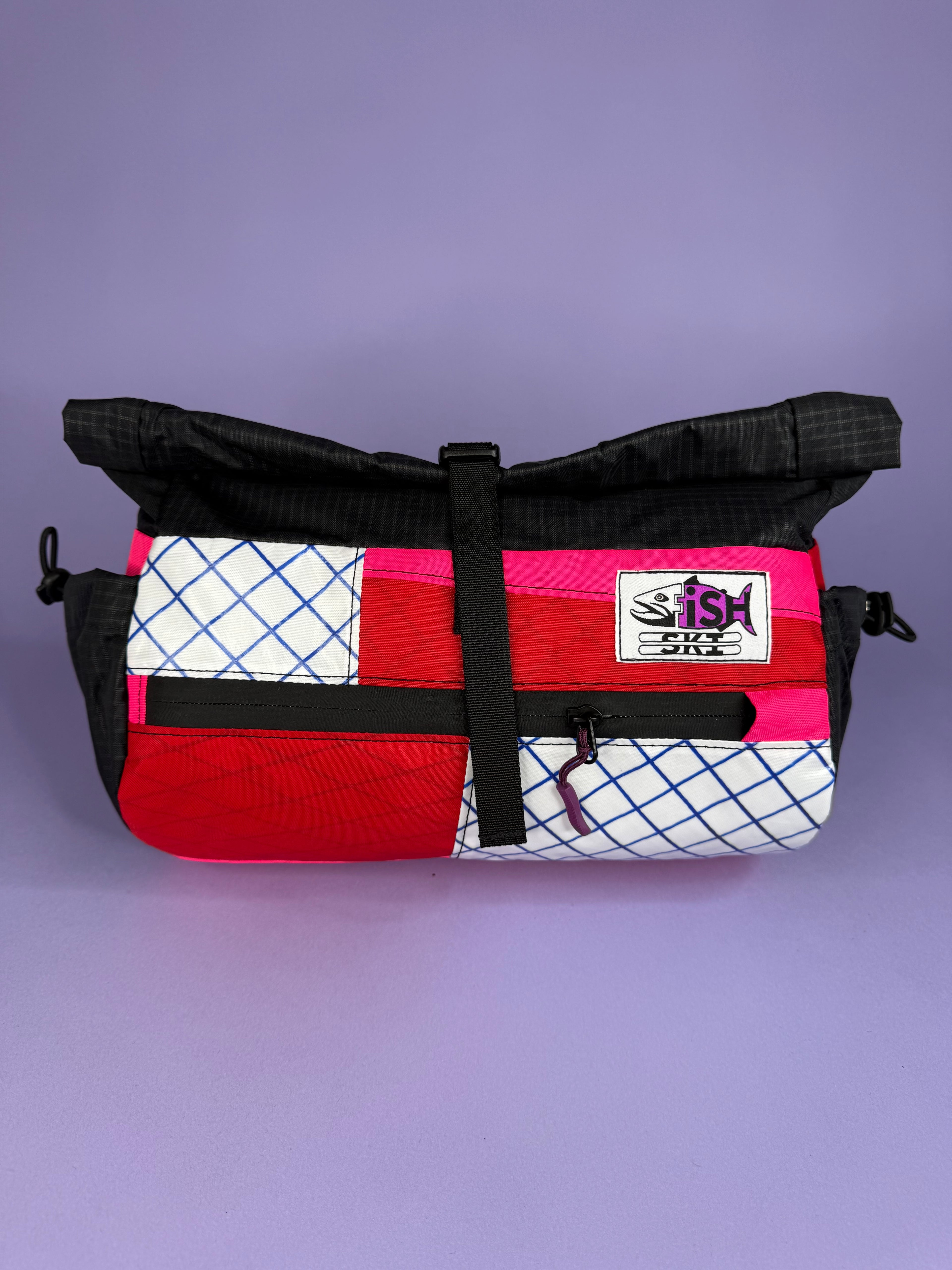 Pink/White Patchwork Fanny pack/ Handlebar bag