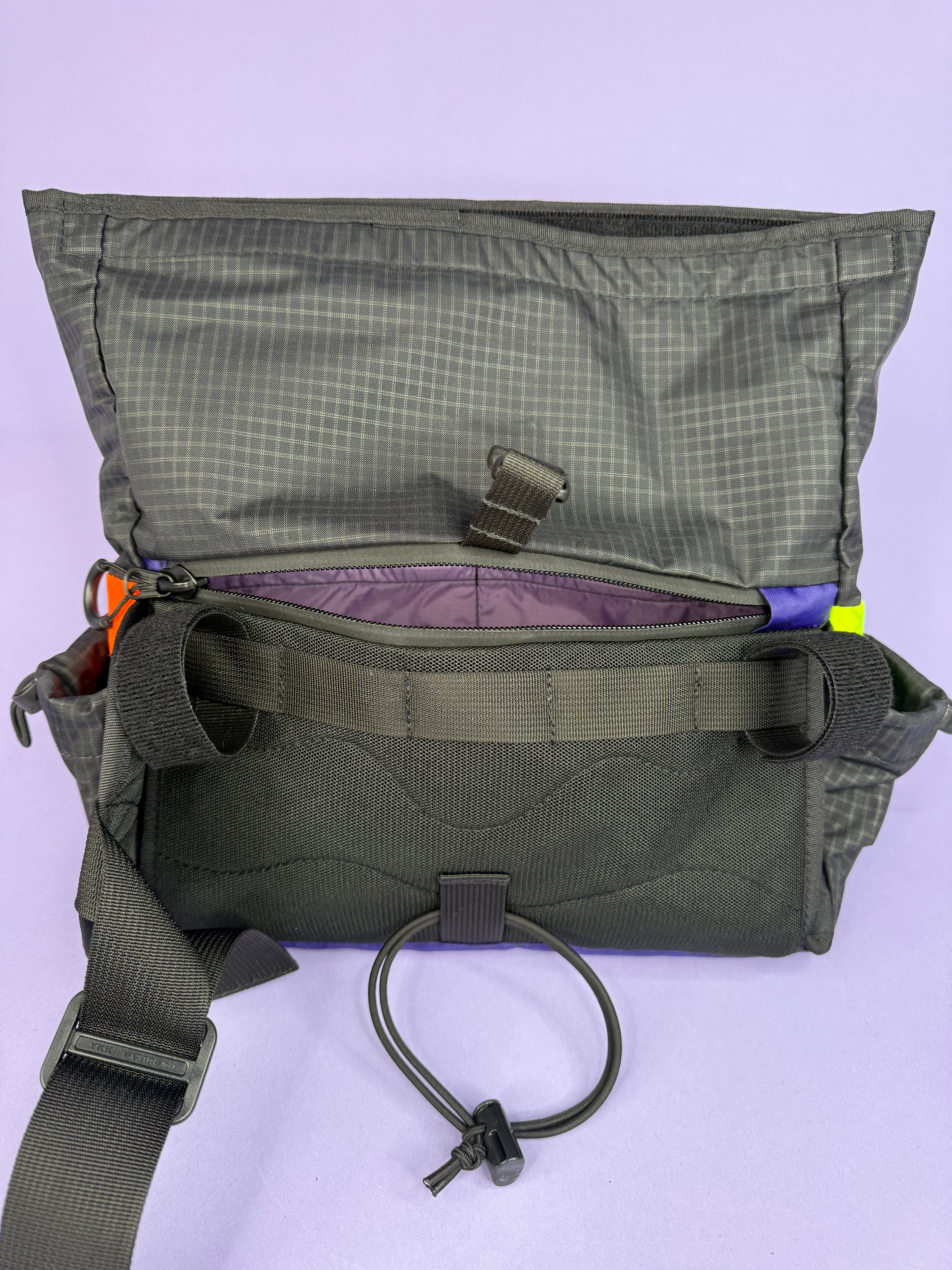 Black/Purple Patchwork Fanny pack/ Handlebar bag