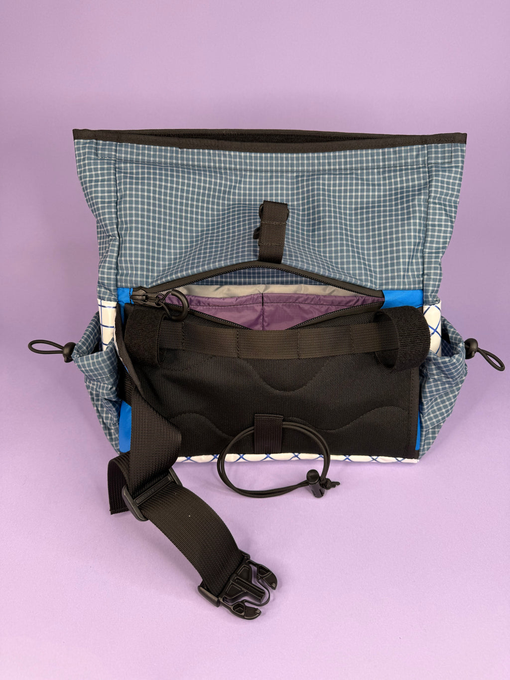 Blue/White Patchwork Fanny pack/ Handlebar bag