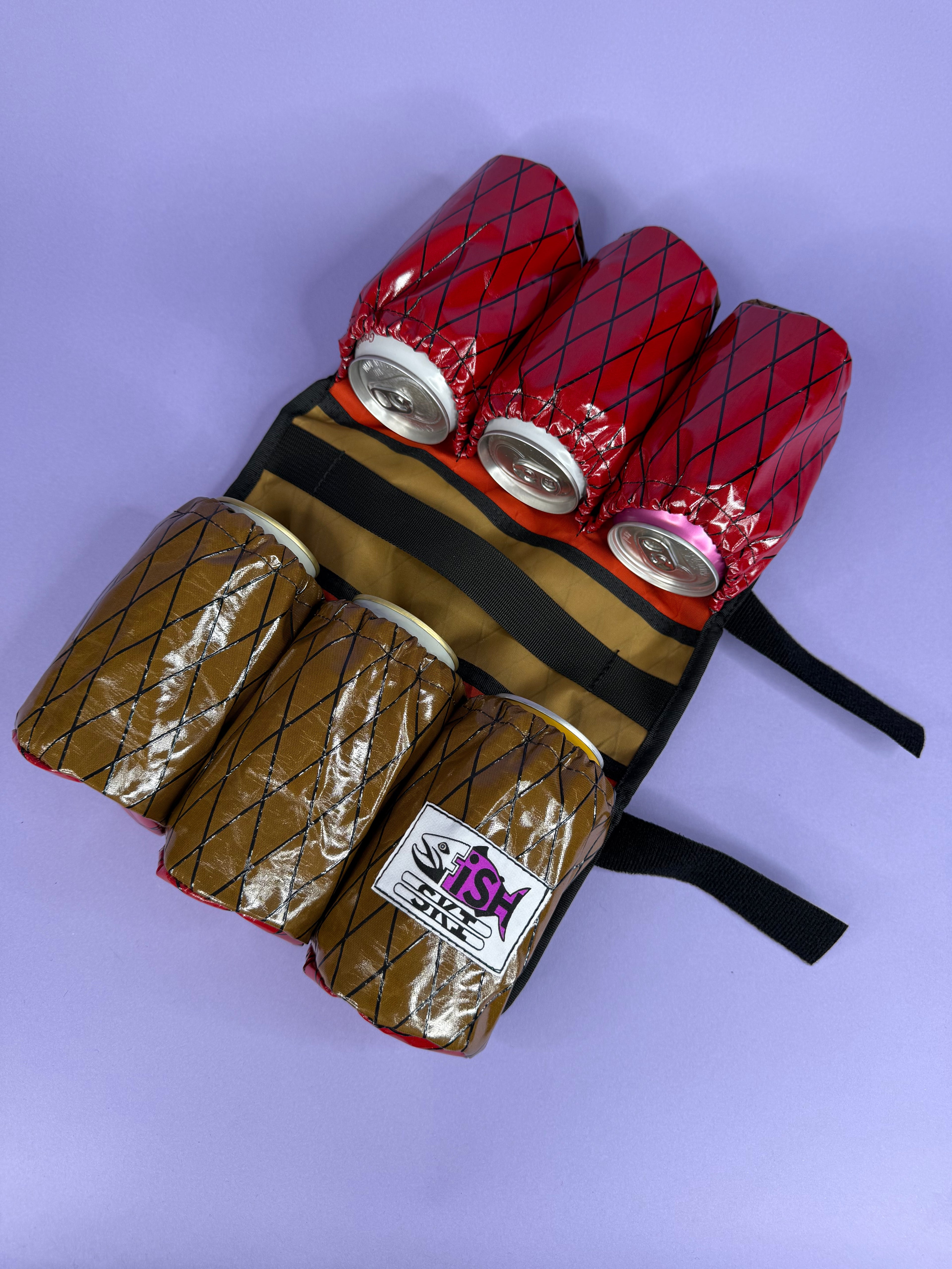 Brown/Red 6-Pack Beverage Carrier