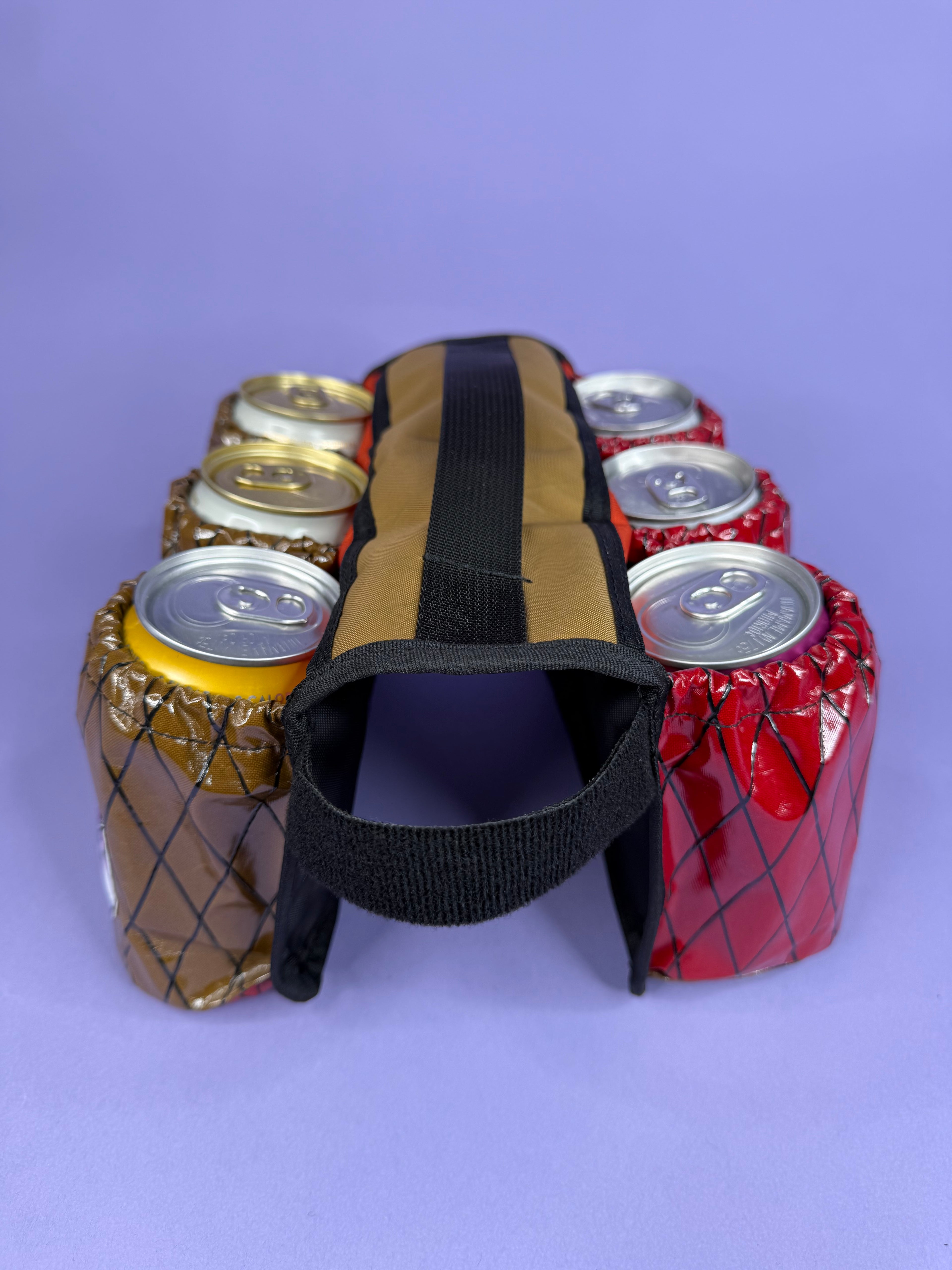 Brown/Red 6-Pack Beverage Carrier