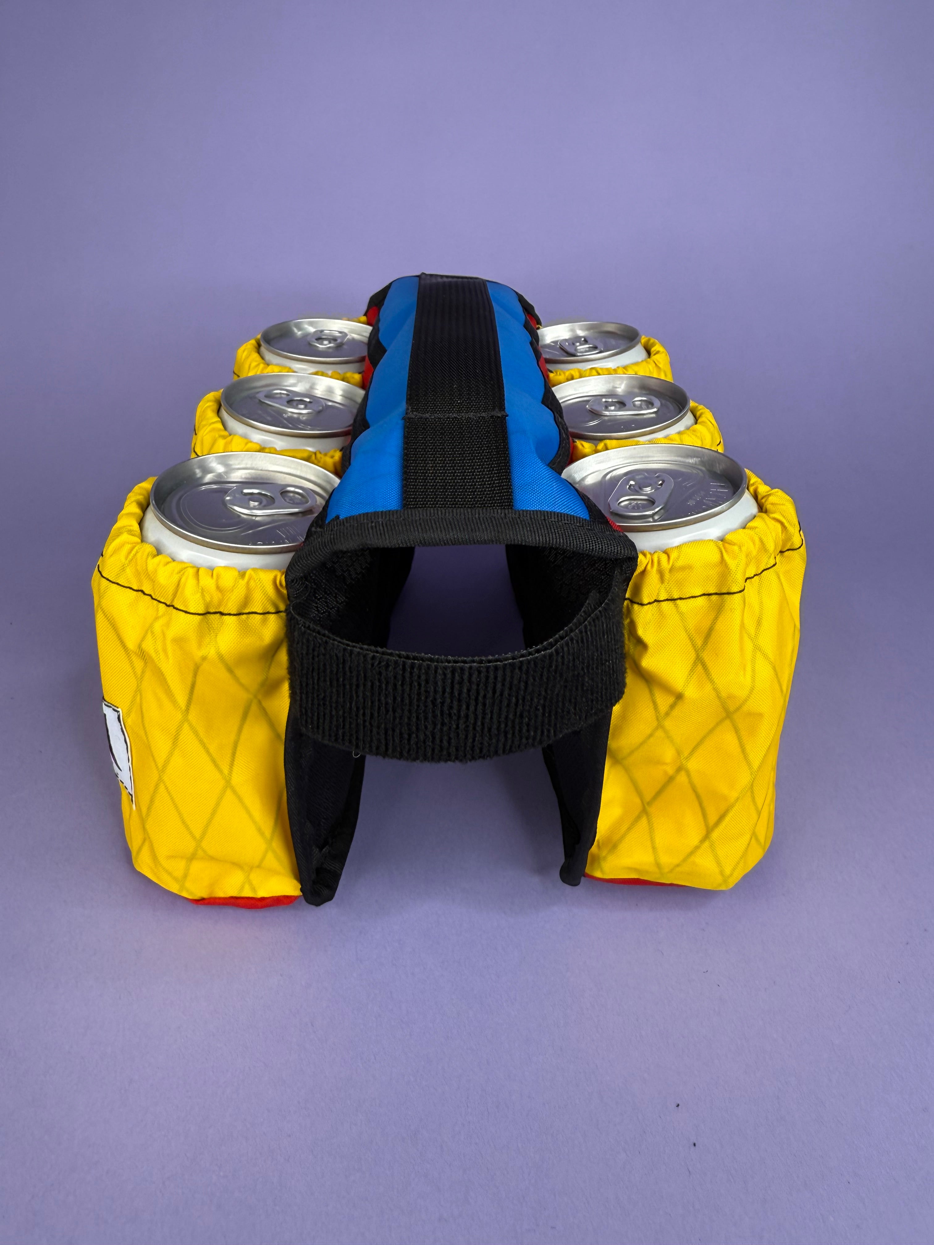 YELLOW 6-Pack Beverage Carrier – Fish-Ski FISH SKI 6pack beverage
