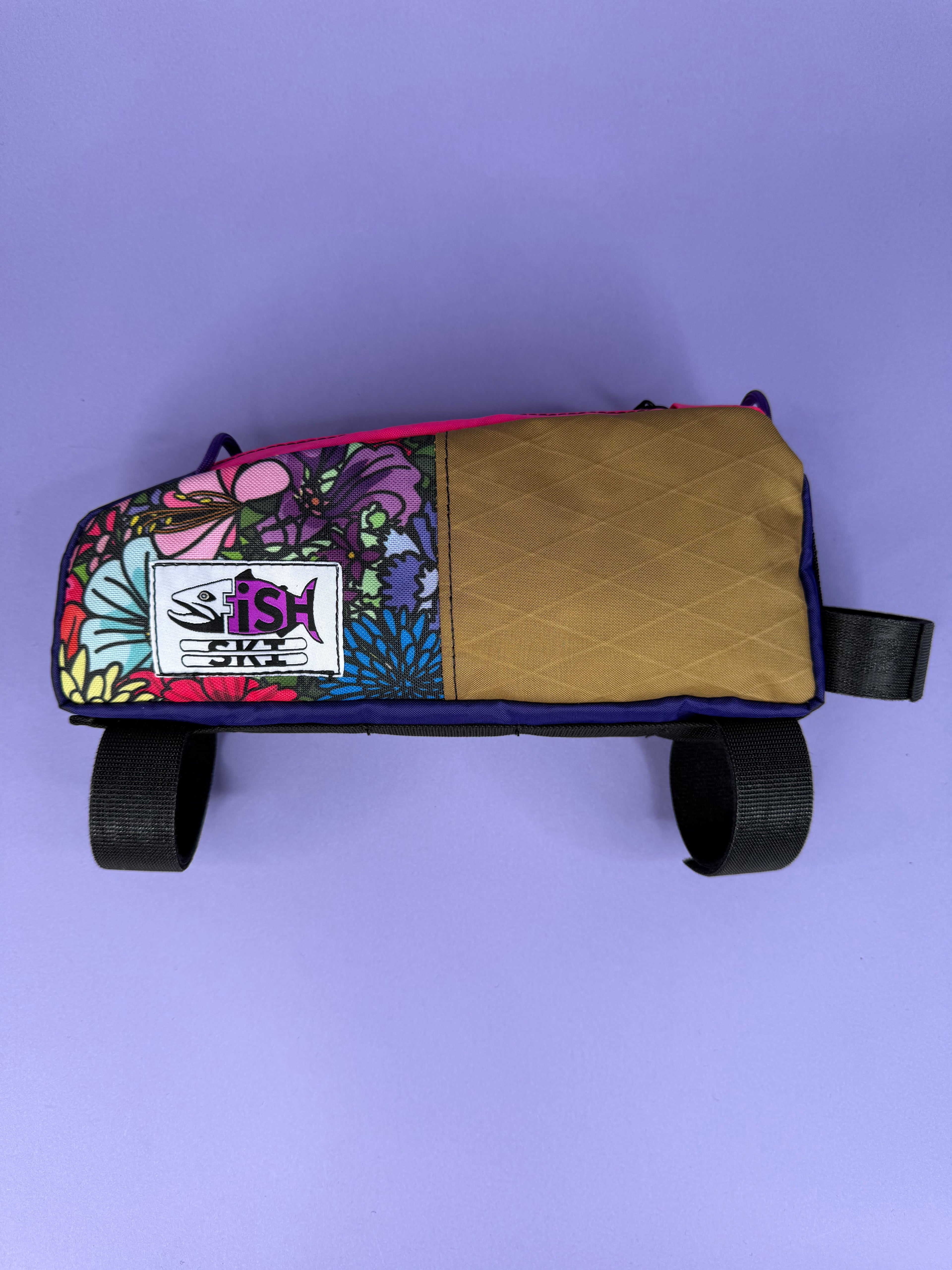 Brown/Floral Top Tube Bag