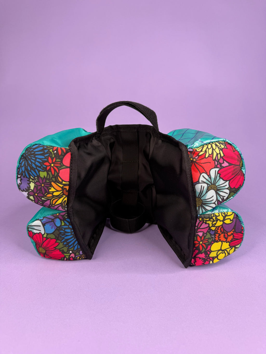 Teal/Floral 4-Pack Beverage Carrier