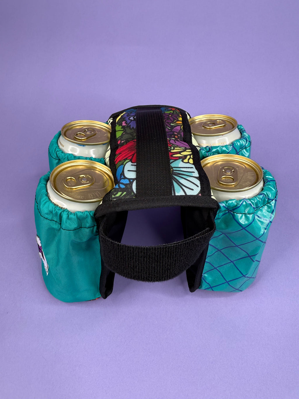 Teal/Floral 4-Pack Beverage Carrier