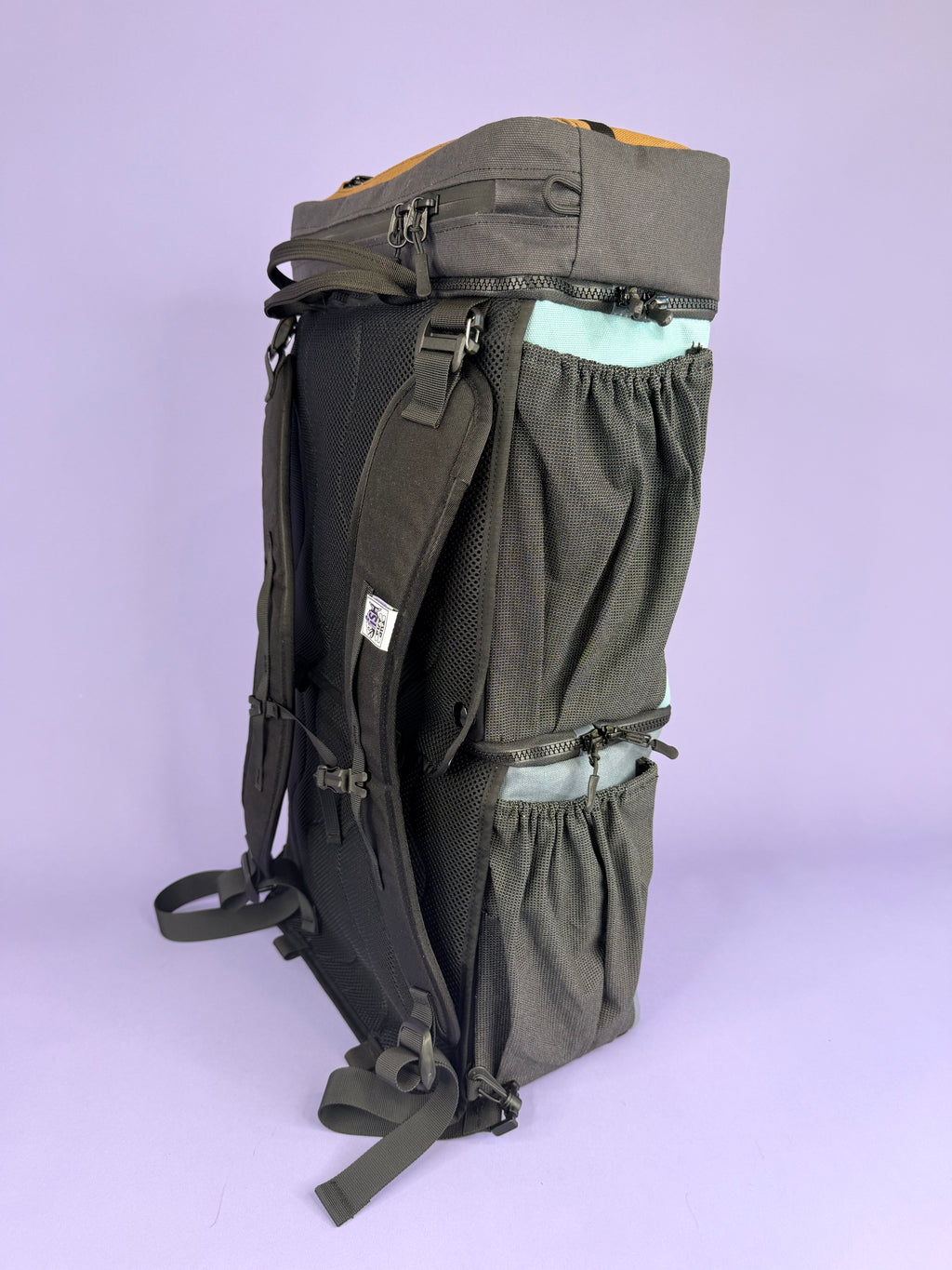 Grey/Blue Canvas Backpack Pannier