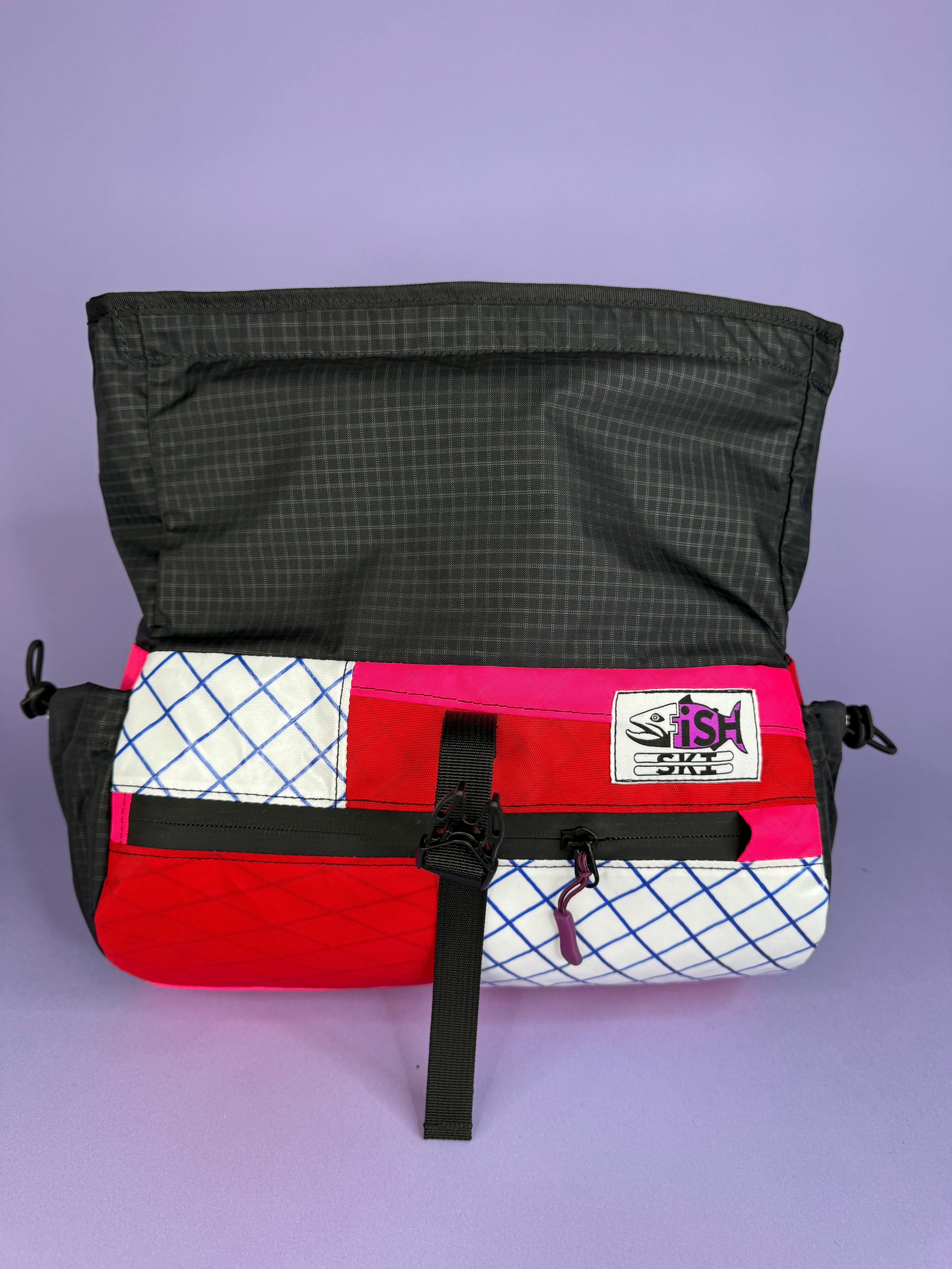 Pink/White Patchwork Fanny pack/ Handlebar bag