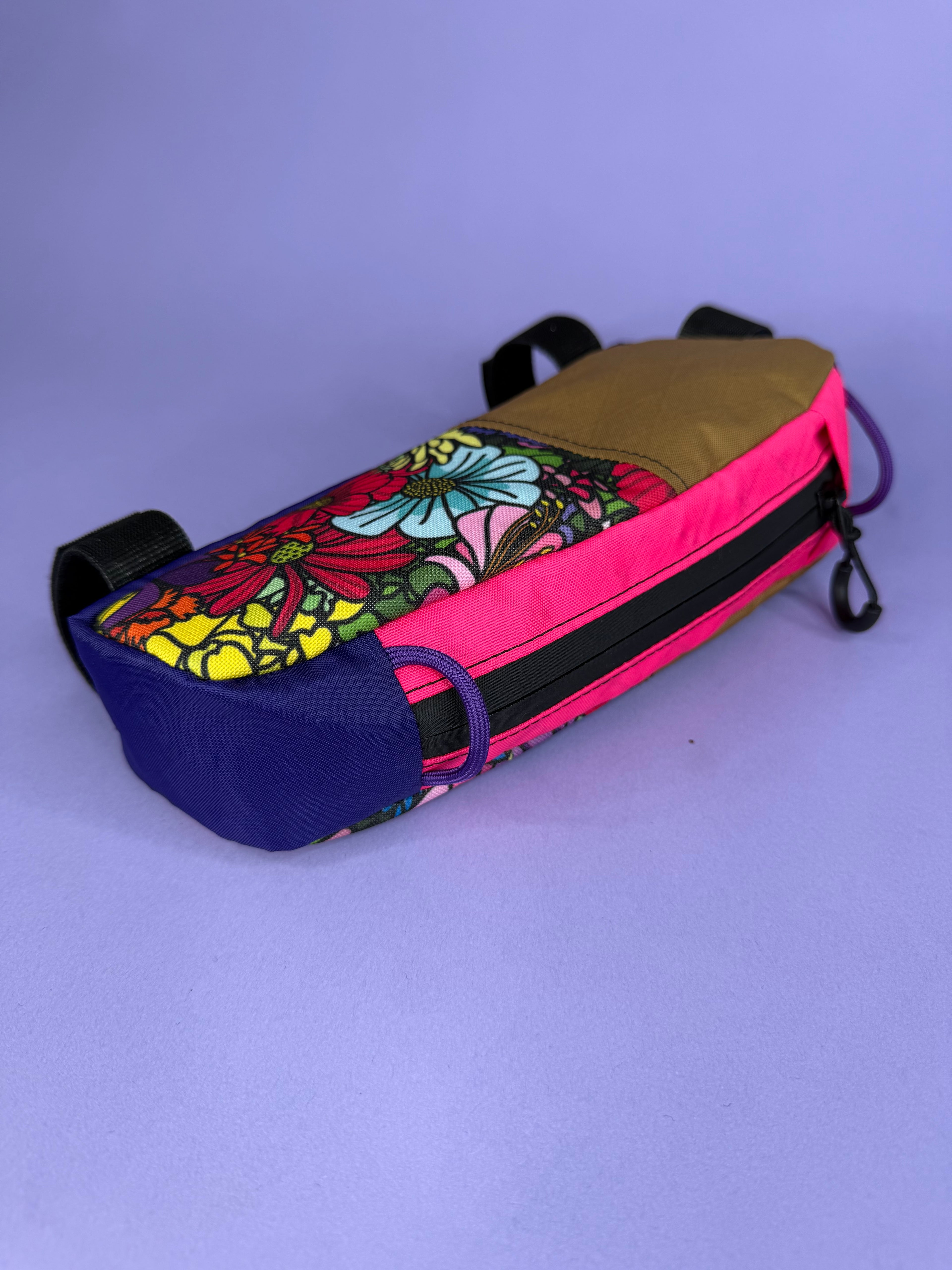Brown/Floral Top Tube Bag