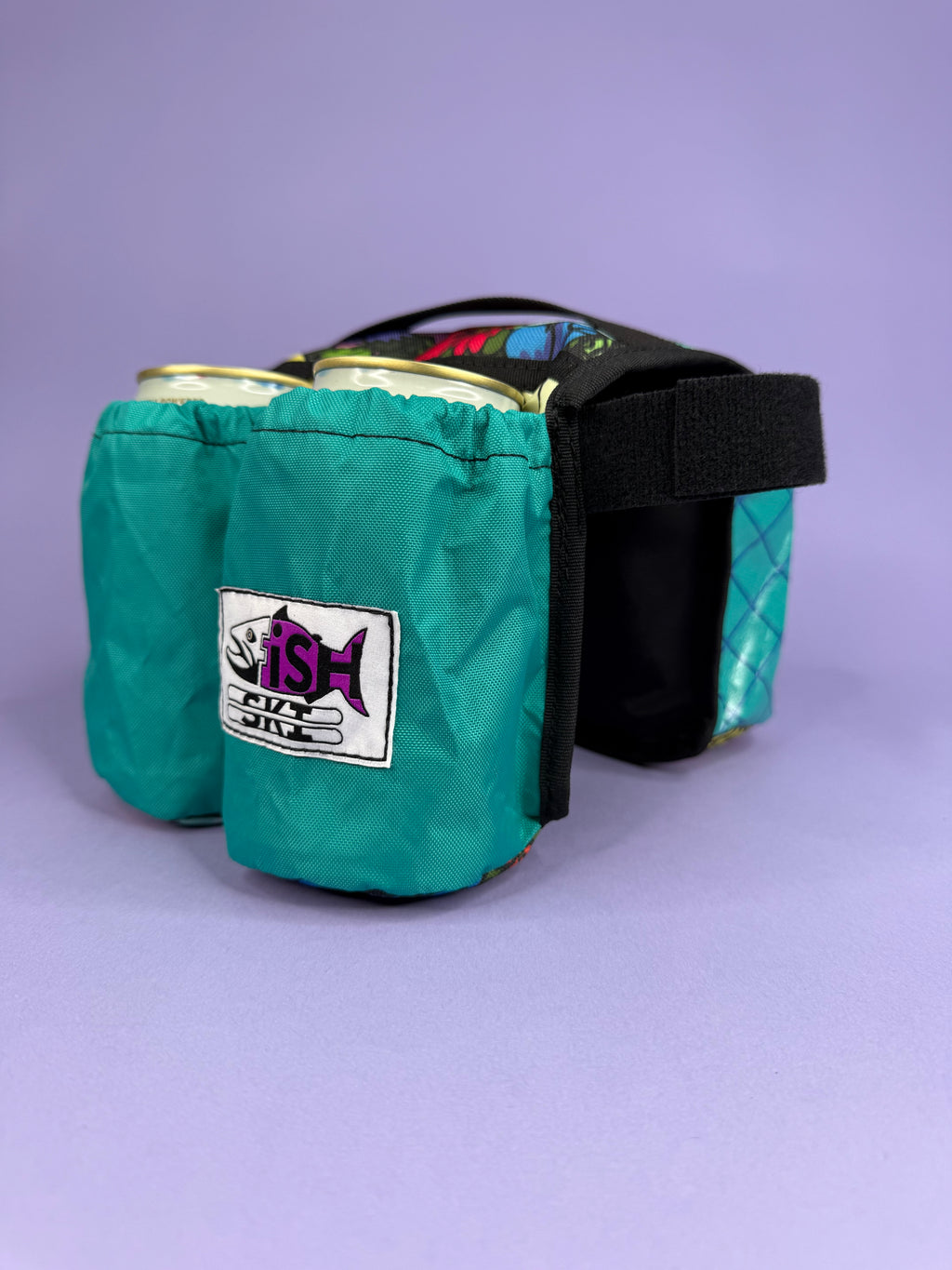 Teal/Floral 4-Pack Beverage Carrier