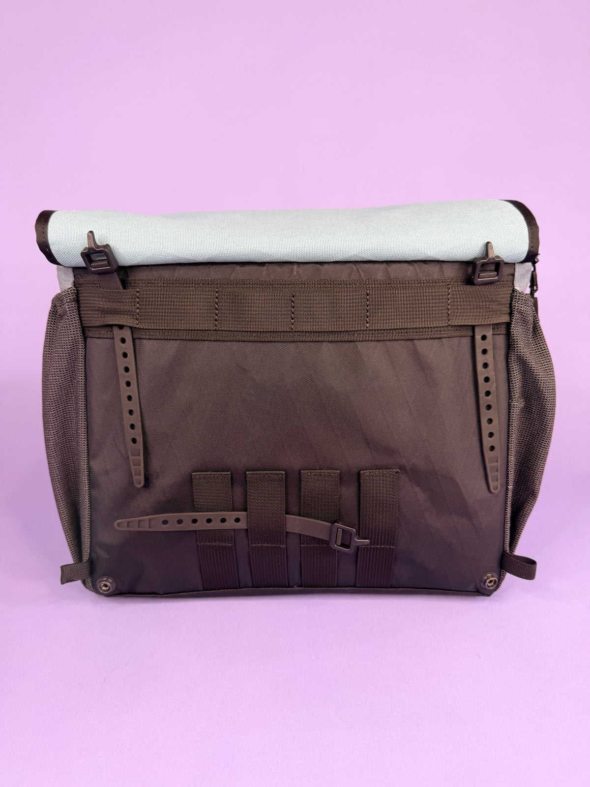 Grey/Blue Canvas Backpack Pannier