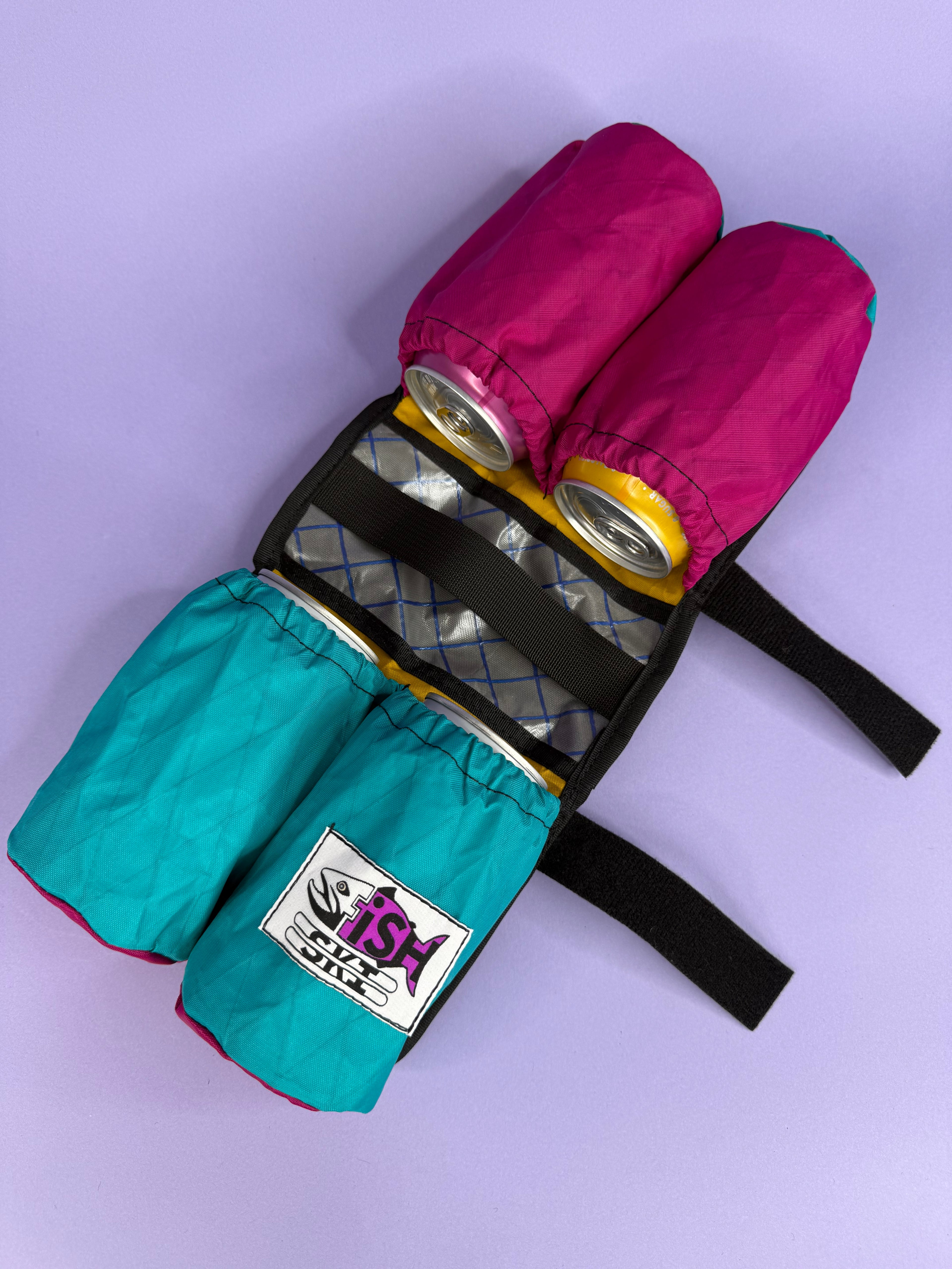 Teal/Fuchsia 4-Pack Beverage Carrier