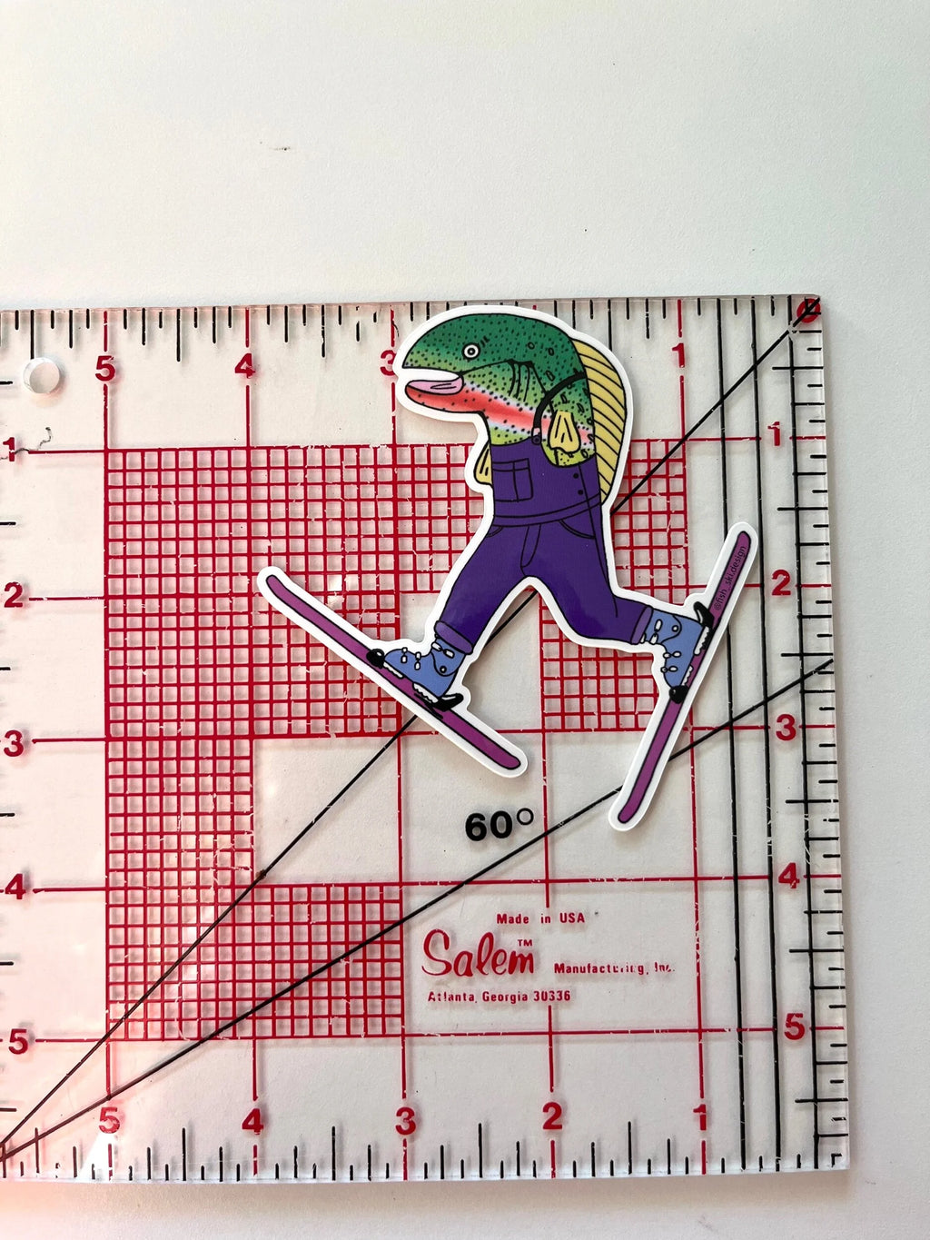 Purple Daffy Dave Fish-Ski Sticker