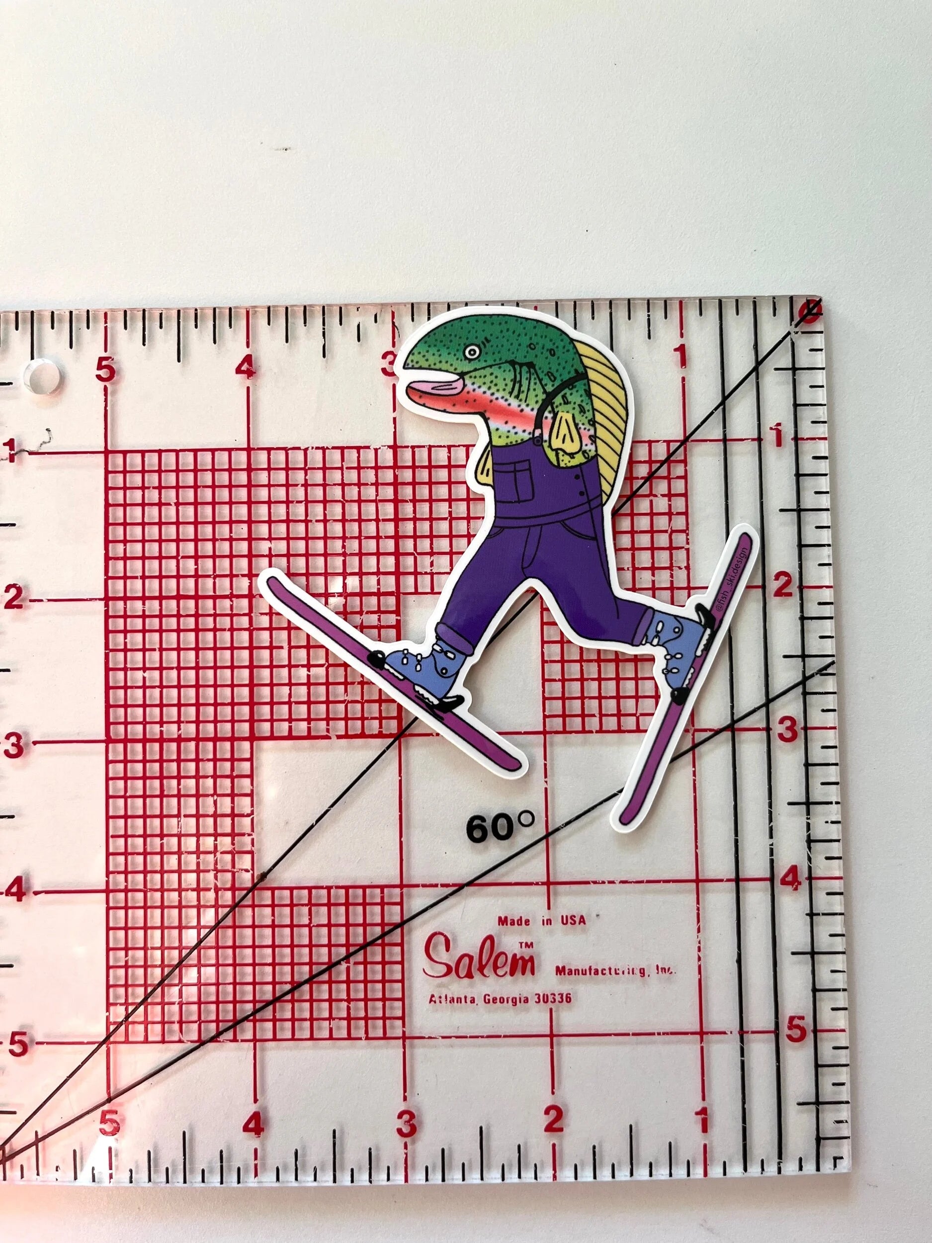 Purple Daffy Dave Fish-Ski Sticker