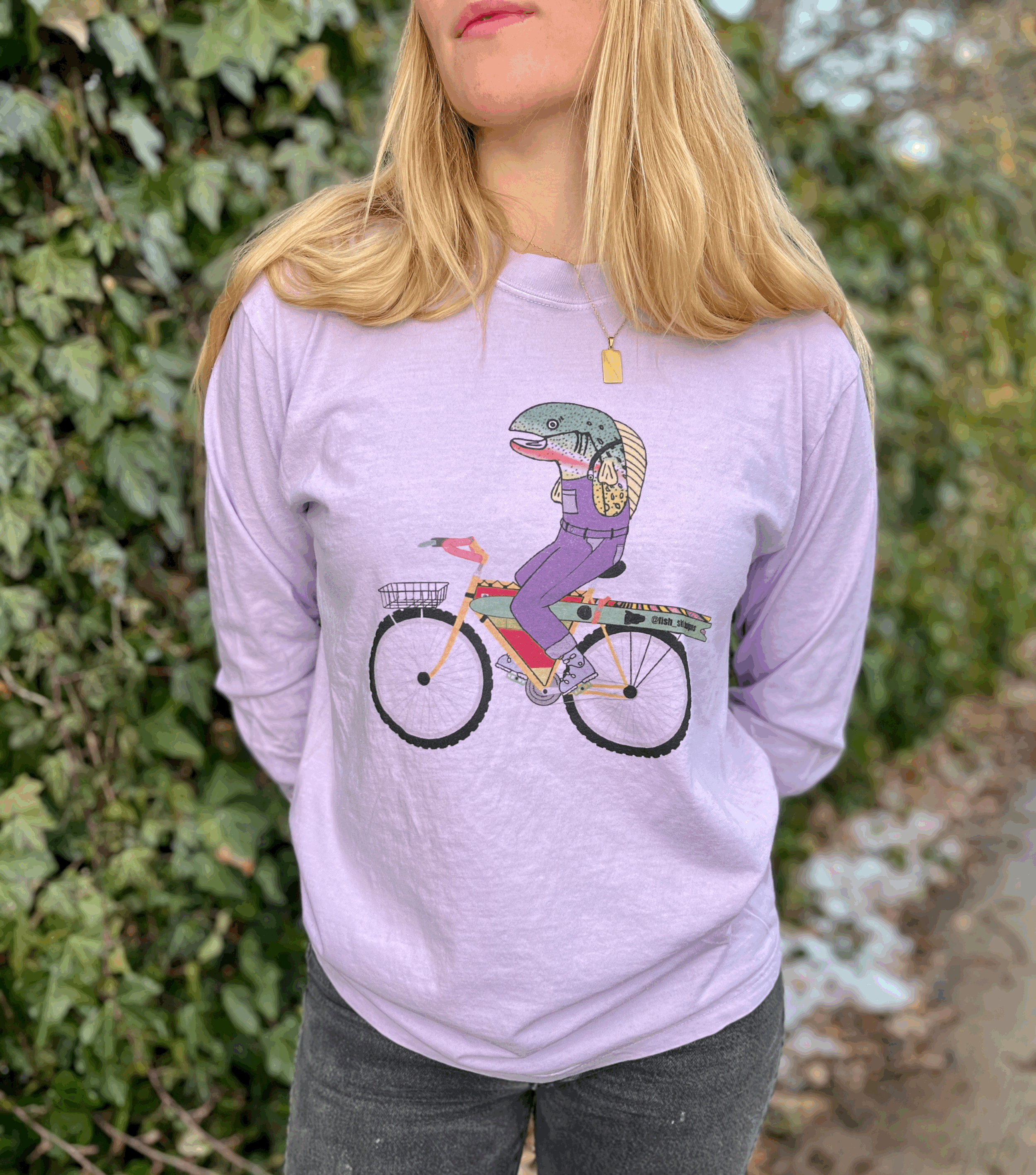 Fish on Bike Long Sleeve Shirt